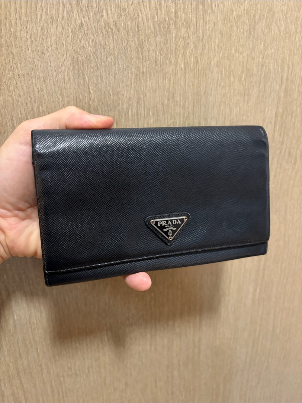 Authentic Prada Black Saffiano Leather Men's Wallet